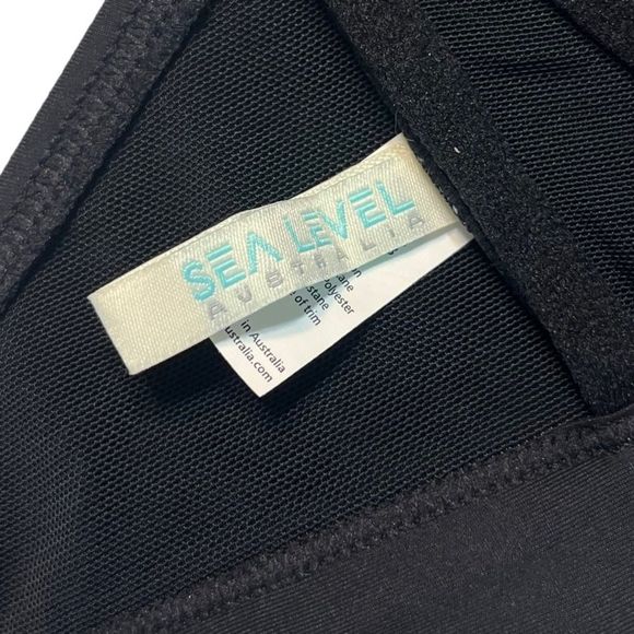 NEW Sea Level Square Neck Bralette Bikini Top Black Size 6 - Picture 7 of 10